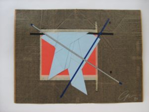 Pliage orange et bleu – 1980