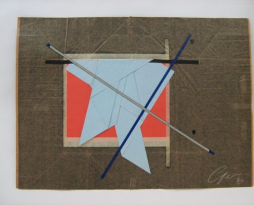 Pliage orange et bleu – 1980