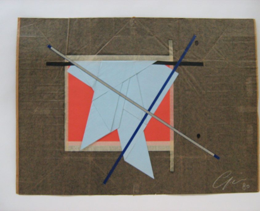 Pliage orange et bleu – 1980