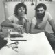 Monic Brassard et Yvon Cozic dans leur atelier à Longueuil vers 1978. Photo : Charlotte Rosshandler
